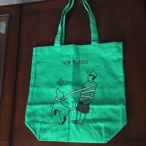 The New Yorker Green Laura Dirzyte Canvas Tote Bag. NEW!!